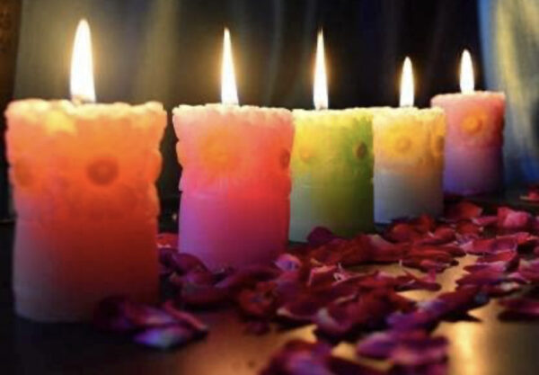 Flower Pillar Candle Set of 5