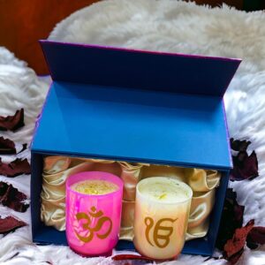 Big holographic candles (Pack of 2) With Premium Magnetic Gift Box